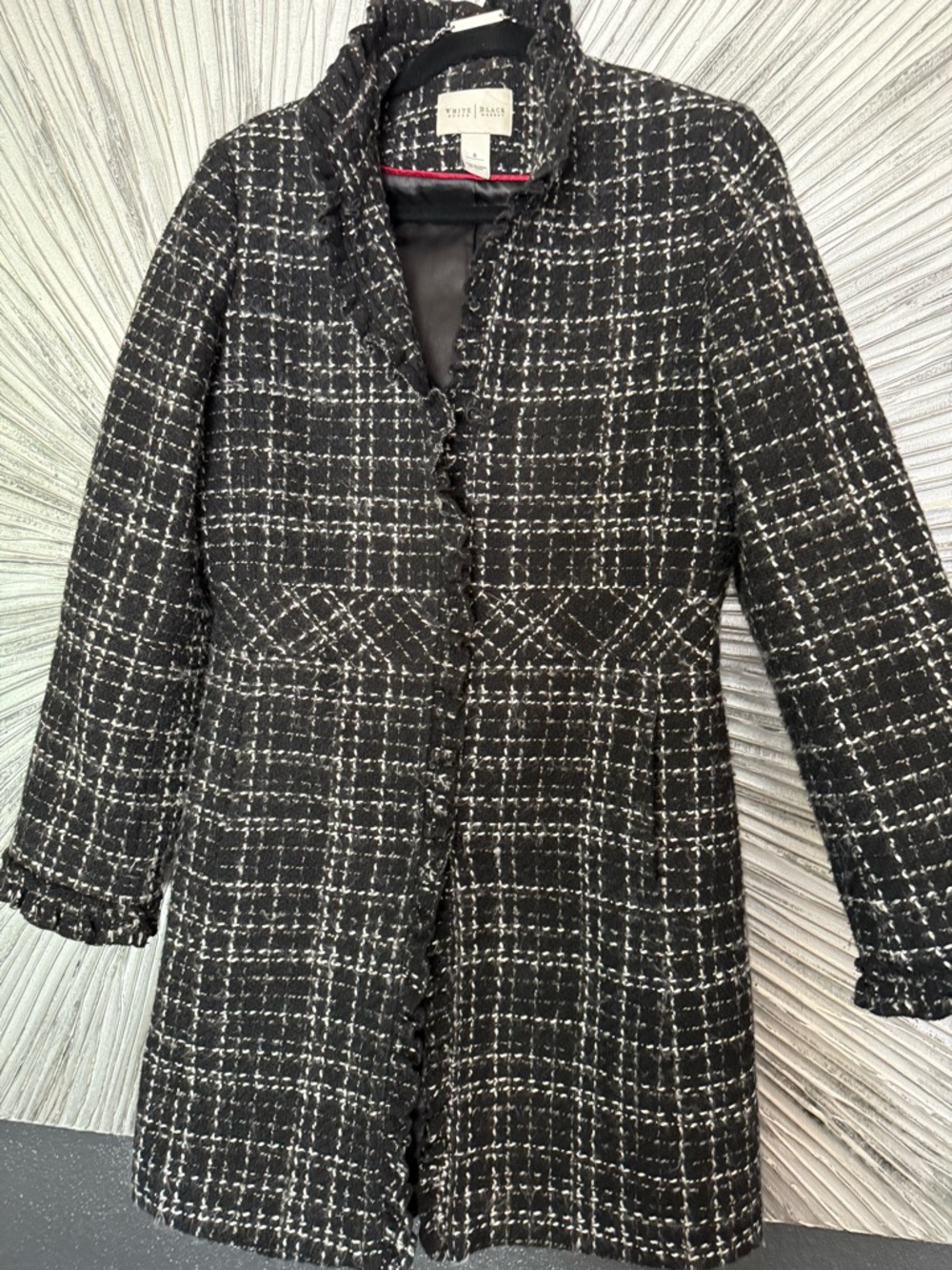 White House, Black market Black & White Tweed Coat
